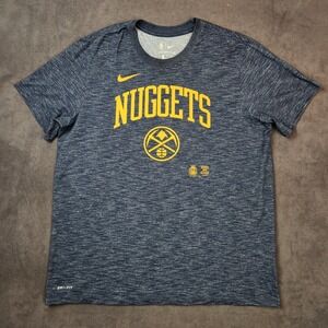 Denver Nuggets NBA Nike Shirt Mens XL Blue Graphic Logo Short Sleeve Dri-Fit Tee